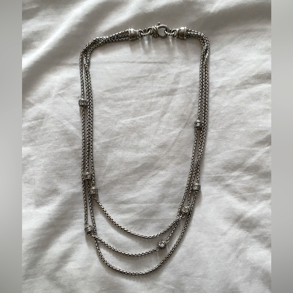 Judith Ripka Sterling Diamonique Nested Triple 18 inch chain - Picture 1 of 4